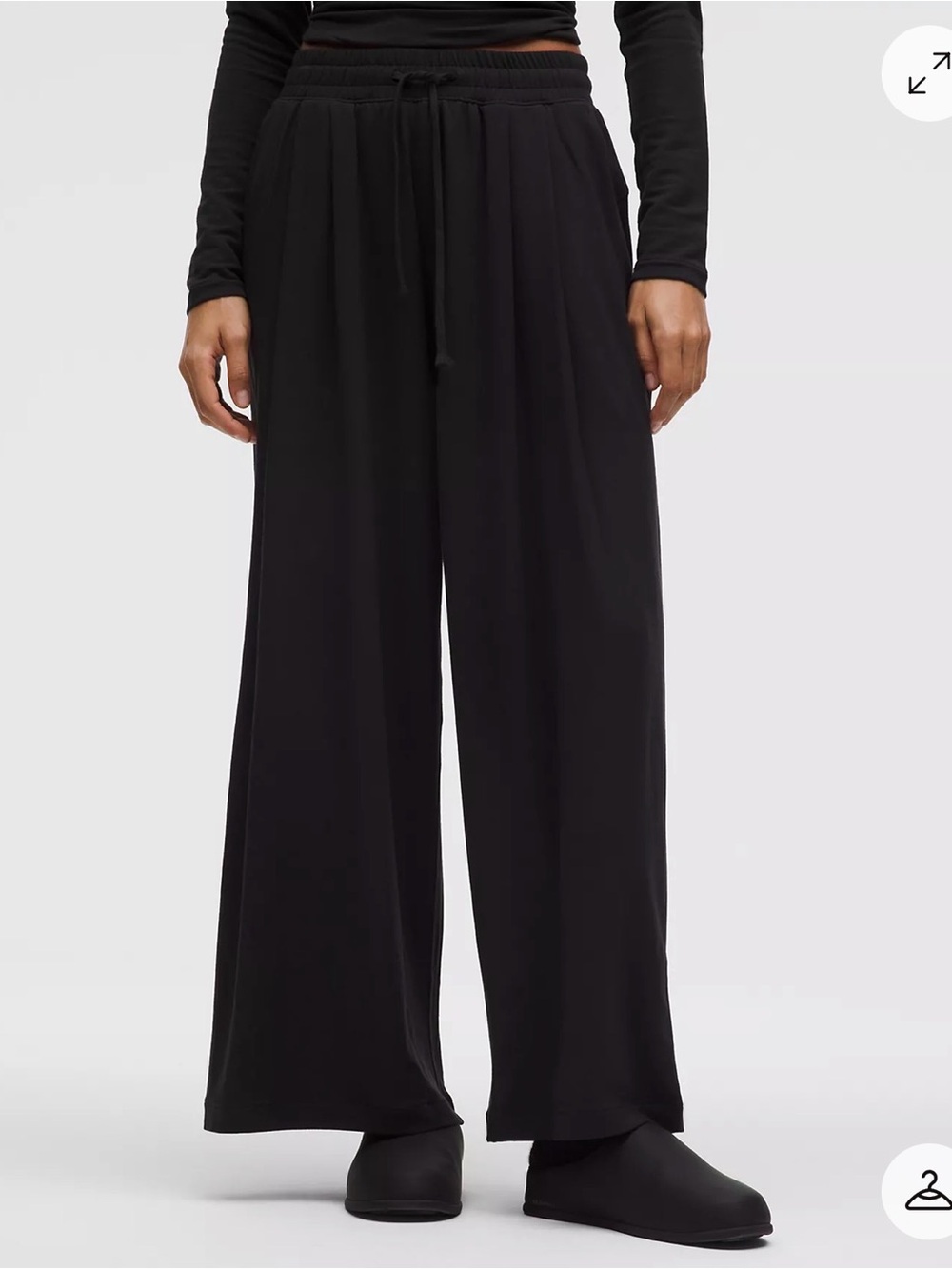 lululemon BeCalm High-Rise Pleated Extra-Wide Leg Pant Black Large